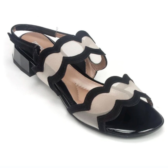 NEW IN BOX BEAUTIFEEL GLORY BLACK SUEDE/ NUDE MESH SANDAL SIZE 41 - Picture 1 of 5